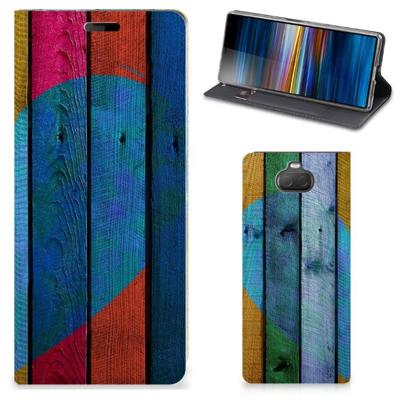 Sony Xperia 10 Book | Wallet Case | Wood Heart - Cadeau voor je Vriend