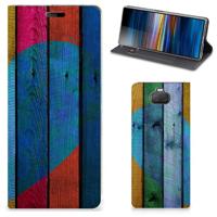 Sony Xperia 10 Book | Wallet Case | Wood Heart - Cadeau voor je Vriend - thumbnail