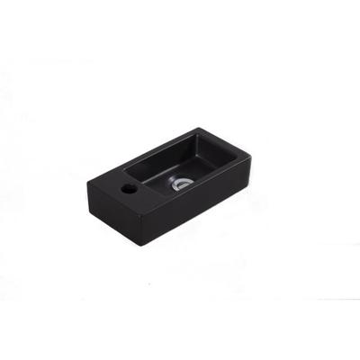 Rhea mini fontein links 36,5 x 18 x 9 cm keramiek mat zwart Rhea mini fontein links 36,5 x 18 x 9 cm keramiek mat zwart
