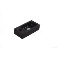 Rhea mini fontein links 36,5 x 18 x 9 cm keramiek mat zwart - thumbnail