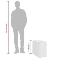 Tuinbijzettafel met houten blad 58x27,5x55 cm poly rattan zwart - thumbnail