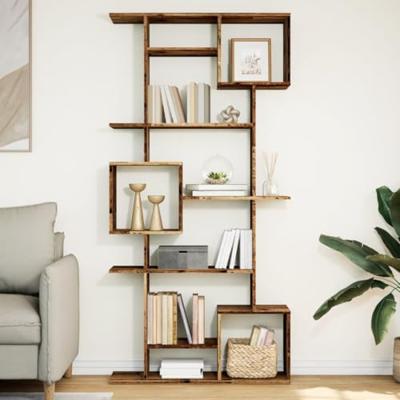 Boekenkast 92x29x188 cm bewerkt hout oud houtkleurig