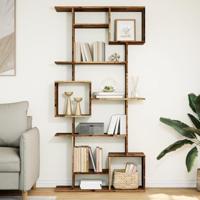 Boekenkast 92x29x188 cm bewerkt hout oud houtkleurig - thumbnail