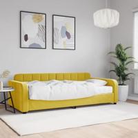 Slaapbank met matras 90x200 cm fluweel geel - thumbnail