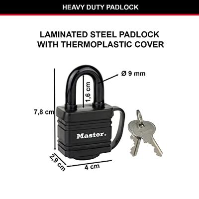 Masterlock Kit, kabel met hangslot en muuranker - 8271EURDAT 8271EURDAT