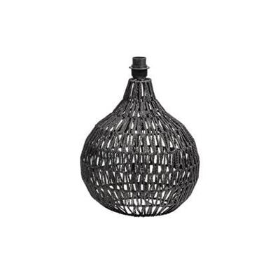 WOOOD Tafellamp 'Macy' Rattan, kleur Zwart (excl. kap)