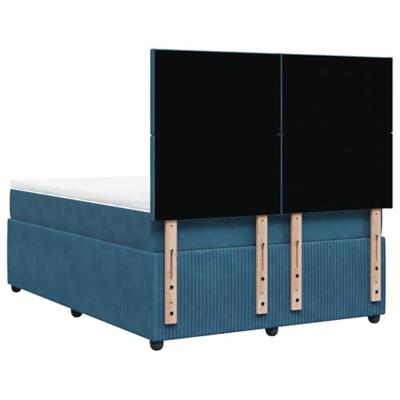 Boxspring met matras fluweel blauw 160x200 cm