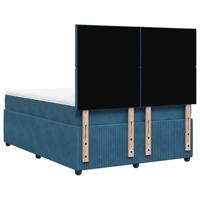 Boxspring met matras fluweel blauw 160x200 cm - thumbnail