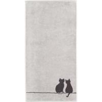Cawö Cawö Cute Cats 6263 Badlaken 80x150 platin/basalt - thumbnail