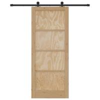 Schuifdeurset Naturel en zwart 86 x 211 cm - thumbnail