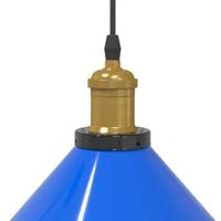 Hanglamp in hoogte verstelbaar E27 22 cm metaal donkerblauw - thumbnail