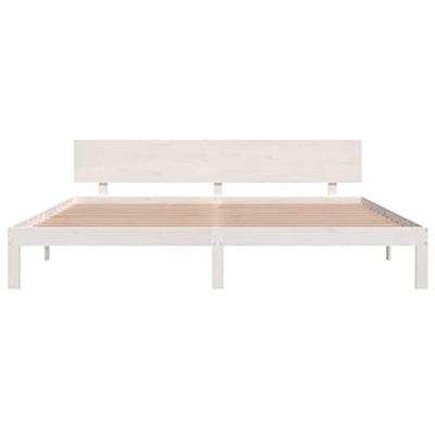 Bedframe massief grenenhout wit 200x200 cm Bedframe massief grenenhout wit 200x200 cm