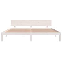 Bedframe massief grenenhout wit 200x200 cm - thumbnail