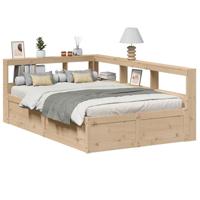 Bed met boekenkast zonder matras massief grenenhout 140x190 cm - thumbnail