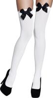 Pantykousen wit met zwarte strik - thumbnail