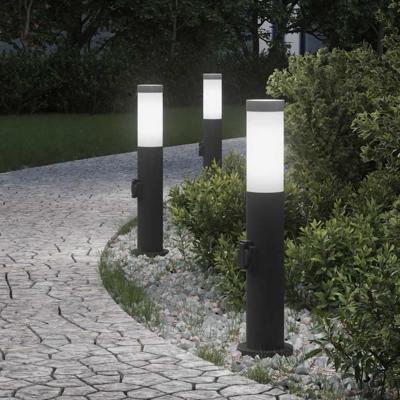 VidaXL Bolderverlichting met stopcontact 3 stuks 50 cm roestvrij staal ip44