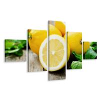 Schilderij - Citroenen, 5luik, Premium print - thumbnail