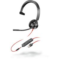 Blackwire 3315-M - USB Headset - mono - op oor - met bekabeling - USB-A, 3,5 mm-stekker - voor Microsoft Teams - thumbnail
