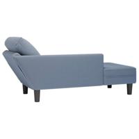 Chaise longue met kussen corduroy stof blauw - thumbnail
