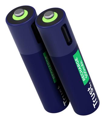 Trust Via USB-C oplaadbare AAA-batterijen (2 stuks) Batterij Blauw