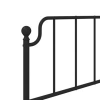 Bedframe met hoofdbord metaal zwart 107x203 cm - thumbnail
