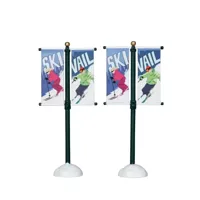 Lemax street pole banner s/2 kerstdorp accessoire Vail Village 2012 - thumbnail