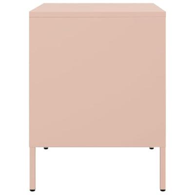 Nachtkastjes 2 st 36x39x50,5 cm staal roze