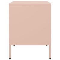 Nachtkastjes 2 st 36x39x50,5 cm staal roze - thumbnail