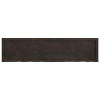 Wandschap 160x40x4 cm behandeld massief eikenhout donkergrijs - thumbnail