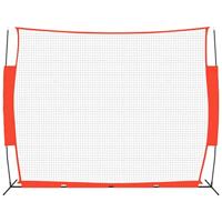 Honkbalnet draagbaar 369x107x271 cm staal polyester rood zwart - thumbnail