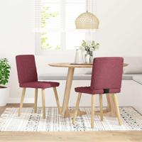 Eetkamerstoelen 2 st stof wijnrood - thumbnail