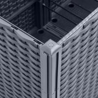 Plantenbak met latwerk 160x160x140 cm polypropeen grijs - thumbnail