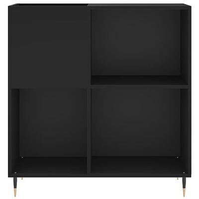 Platenkast 84,5x38x89 cm bewerkt hout zwart - thumbnail