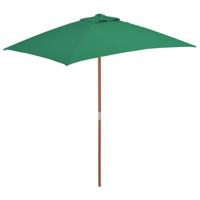 VidaXL Parasol met houten paal 150x200 cm groen - thumbnail