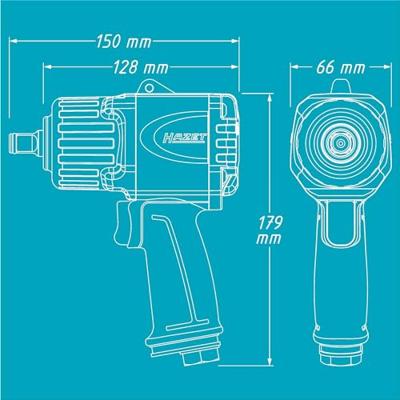 Hazet Perslucht-slagschroevendraaier | 9012TT | 12,5 mm | (1/2 inch) | A4-kt | 1356 Nm - 4000898945