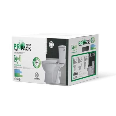 Duoblok Toilet BWS Amora Randloos Met Zitting Softclose Glans wit (PK / Vloeruitlaat)