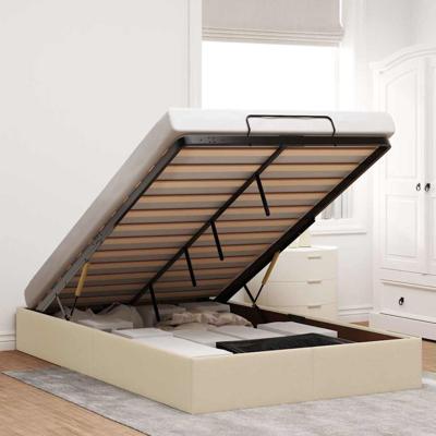 Bedframe zonder matras 120x200 cm stof crèmekleurig - thumbnail