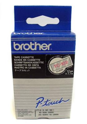 Brother Gloss Laminated Labelling Tape - 12mm, Red/Clear