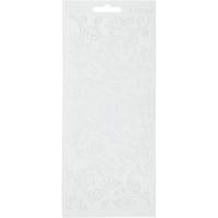 Creativ Company Stickers, bladeren, vel 10x23 cm, wit, 1 vel - thumbnail