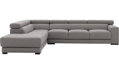 Goossens Bank Nora grijs, stof, 3-zits, stijlvol landelijk met ligelement links Goossens Bank Nora grijs, stof, 3-zits, stijlvol landelijk met ligelement links