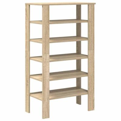 VidaXL Schoenenrek 61x32x105 cm bewerkt hout sonoma eikenkleurig VidaXL Schoenenrek 61x32x105 cm bewerkt hout sonoma eikenkleurig