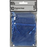 Creativ Company Organza zakjes, afm 7x10 cm, blauw, 10 stuk/ 1 doos - thumbnail