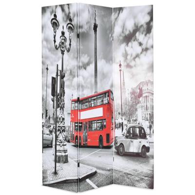 Kamerscherm inklapbaar Londen bus 120x170 cm zwart en wit Kamerscherm inklapbaar Londen bus 120x170 cm zwart en wit