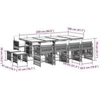 13-delige Tuinset met kussens poly rattan zwart - thumbnail