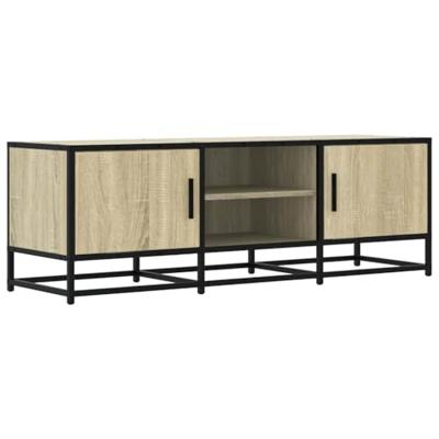 Tv-meubel 120x35x41 cm bewerkt hout metaal sonoma eikenkleurig