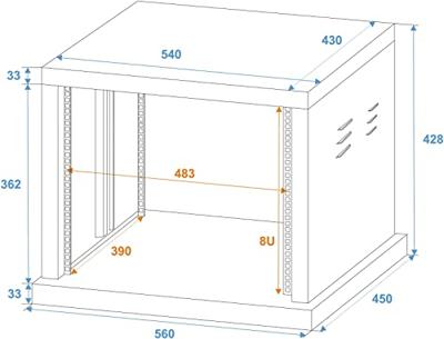 ROADINGER Steel Rack SR-19, 8U