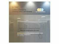 V-TAC VT-8412-M-N Designer Plafondlamp - Kleurwisselende Schakelaar - IP20 - Wit - 12W - 1200 - thumbnail