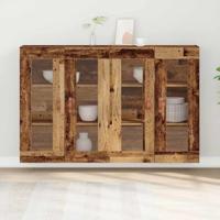 Wandkasten Set van 2 in Oud Hout 69,5 x 34 x 90 cm - Gefabriceerd Hout - thumbnail