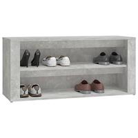 Schoenenrek 100x35x45 cm bewerkt hout betongrijs - thumbnail