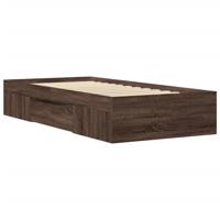 Bedframe zonder matras bewerkt hout bruin eikenkleur 75x190 cm - thumbnail